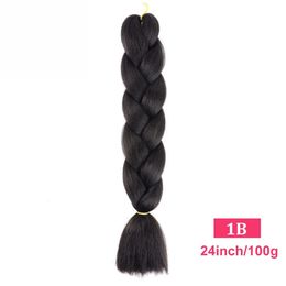 24 Inches High Temperature Fiber Braiding Hair Jumbo Braids Hair Extensions For Women And Girl African Braids 100gPack 240506