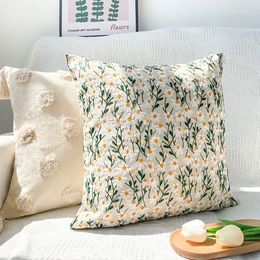 Haftowana kwiatowa poduszka dekoracje domowe światło luksusowa słodka poduszka poduszka na okładkę rzut kwadratowe funta cogines de 45x45 240417