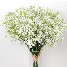 Decorative Flowers Simulation Flower White Branch High Quality Long Bouquet Realistic Gift Press Mini Bunch Of Faux Gypsophila