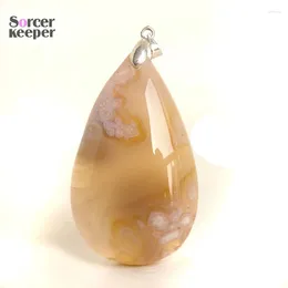 Pendant Necklaces Fashion DIY Charm Women Man Natural Cherry Blossoms Agate Stone Slide Healing Crystal For Jewelry Making BK191