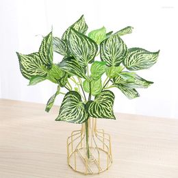 Decorative Flowers Green Palm Artificial Plants Silk Leaf Outdoor Home Wedding Decoration Potted Christmas Garden Table Fake Leaves