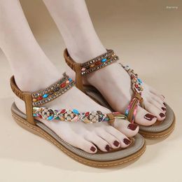 Casual Shoes Plus Size Bohemian Style Flat Sandals For Women Summer Soft Bottom Open Toe Beach Sandal Lady