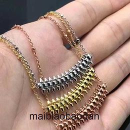 Cartre High End Jewellery necklaces for womens New Bullet Necklace with Advanced Simple collarbone Chain Full Diamond Chain Original 1:1 With Real Logo and box