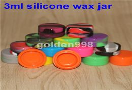 Clear small round silicone rubber container Silicone Nonstick Container for Concentrate non stick wax tub 3ml9527846