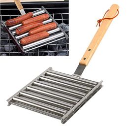 Accessories Stainless Steel BBQ Tools with Rustproof Square Grilling Grid Sausage Roller Rack Easy To Clean Party Camping Sausage Tools