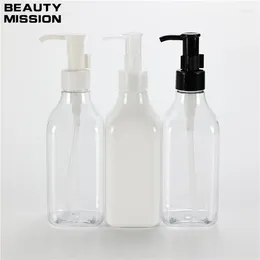 Storage Bottles White Clear 250ml X 25 Empty Cleaning Oil Pump Bottle Skin Care Essential Conditioner Lotion PET Packaging Containers