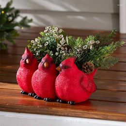 Vases Creative Three Little Birds Planter Resin Flower Pots For Succulents Air Plants Tabletop Decor Figurines Home Garden