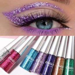 Eyeliner 1pc Glitter Liquid Eyeliner Pen Pearlescent Sequins Diamond Bright Shining Eyeliner Waterproof Lasting Eyeshadow Women Cosmetics