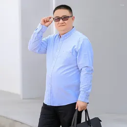 Men's Casual Shirts Plus Size Men Shirt Long Sleeve Oversize Summer 6XL 7XL 8XL 10XL Formal Fashion Solid Blank White Clothing