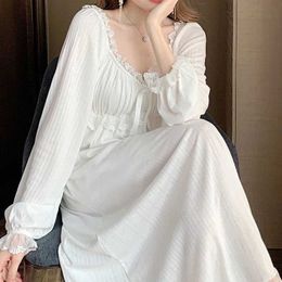 Women's Sleep Lounge Fdfklak Womens Cotton Evening Dress Long sleeved Evening Dress Large Size Loose White Evening Dress Womens Evening DressL2405