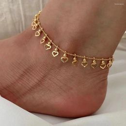 Anklets Retro Simple Hollow Heart Anklet For Women Fashion Trend Ladies Summer Beach Play Accessories Jewelry Factory Direct Sales