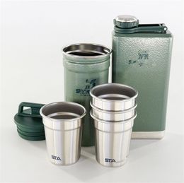 Mugs 304 Stainless Steel Wine Pot Set Gift Retro Portable Mini Water Bottle Wine Gathering Travel