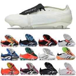 204PREDAT0R ELITE FACKOVER FIRT Over Tongue FG Soccer Shoes Predstrike Solar Red Core Black Pearlized Energy Nightstrike Pack Football Cleats Kids Youth Men Cleats