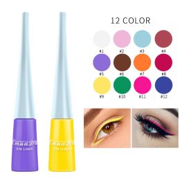 Eyeliner 12 Colors Matte Liquid Eyeliner Pencil Waterproof Colorful Neon Eye Liner Blue Green Eyes Cosmetics Pen Yellow Eye Liner