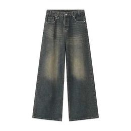 Men's Jeans Mens Jeans Syuhgfa Vintage Baggy Denim Trousers 2023 Streetwear Wide Leg Loose Pants Fashion Distressed Straight8p9q