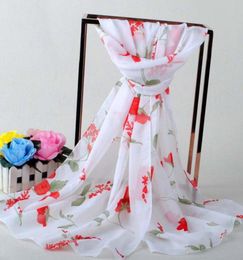 Cool flower Korean Chiffon printed silk scarf for women039s sun protection beach towel in spring and summer9203540