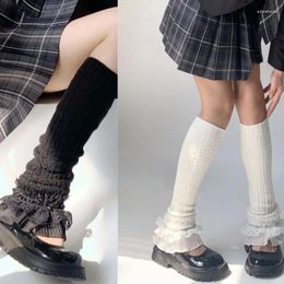 Women Socks Women's Knitted Lace Girls 80s Harajuku Punk Knee High Sover Preppy Stockings Gothic Clothes
