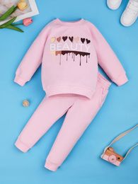 Clothing Sets Spring And Autumn Boys Girls Valentine's Day Suit Cute Comfortable Baby Set Printed Top Casual Sports Pants