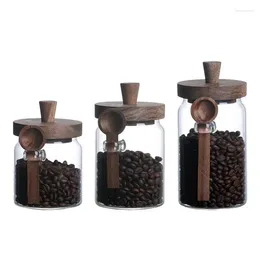 Storage Bottles Glass Food Jars Simple Wide Mouth Containers Good Sealing Canisters For Coffee Pepper Preserve Freshness