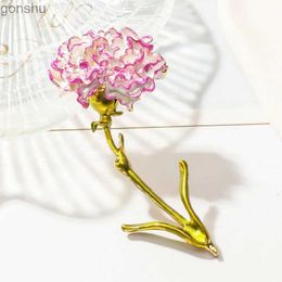 Pins Brooches Elegant Carnation Mothers Day Coral Enamel brooch Exquisite Water Diamond Pearl Lotus Tea Flower Tulip Busch Birthday Gift WX