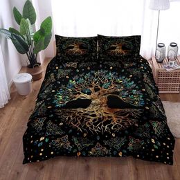 Bedding sets Yggdrasil Tree of Life Duvet Cover Set Large Double Bed Linen Set J240507