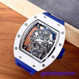 RM Movement Wrist Watch Rm055 Automatic Mechanical Watch Rm055 White Ceramic Japan Limited Edition Fashion Leisure Business Chronograph