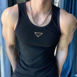 High-quality Men's T-Shirts Sleeveless Vest Fashion Pure Cotton Fitness Running Sports designer t shirt sleeveless vest Summer Tight fitness Vest