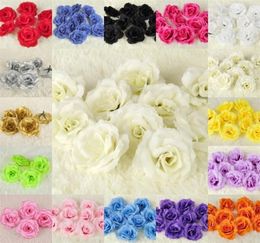 100PCS 7cm Chinese Rose Head Artificial Silk Flower For Party Wedding Flower Wall Kissing Ball Home Design Decor T2001038327091