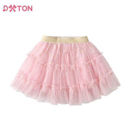 tutu Dress DXTON Girls Tutu Skirts Princess Mini Pettiskirts Stars Print Kids Ballet Dancing Skirt Four Season Patchwork Children Costumes d240507