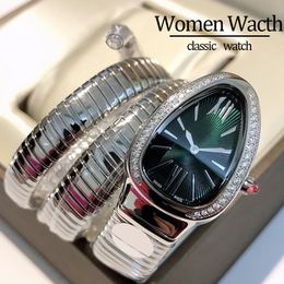 fashion watch for woman designer watches high quality women Watches Wristwatches 32MM Stainless Steel watchstrap diamond bezel casual dress luxury snake watch