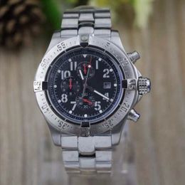 Mens white Date Quartz seawolf stainless steel Sport Chronograph Watch Men rubber belt Dive Wristwatch 2435