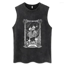 Men's Tank Tops 2024 Distressed Washed Y2K Clothes Men Women Oversized Vest Anime Girls Sleeveless Tshirt Hipster Casual Summer Dress