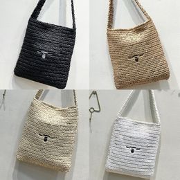 women summer crochet tote bag luxury designer straw weave shoulder bag large capacity fashion lady casual outdoor sport travel tote handbag purse high quality