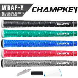 CHAMPKEY Rubber Golf Grips 1310 Pack Midsize 5 Color Choice Hook Blade 15 Grip Tape Strips Vise Clamp 240422