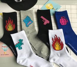 Men&Women Daily Harajuku Korea Japanese Cotton Kitten Flame Ulzzang Socks Men Chinese Cactus Gun Alien cotton socks4660404