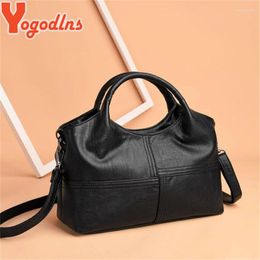 Shoulder Bags PU Leather Bag For Women Simple Stripe Style Female Crossbody High Quality Retro Big Casual Purse