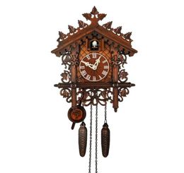 Wall Clocks Wooden Hanging Clock Bird Alarm Cuckoo For Home Kid039s Room Decoration9712675