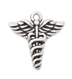 Whole Antique Silver Plated DIY Medical Sign Alloy Charms Medical Symbol Double Side Pendant Charms1821mm AAC19003193750