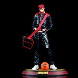Action Toy Figures 32CM Slam Dunk Sakuragi Hanamichi Double Head Carved Anime Doll Toys Pvc Action Series Handmade Model ChildrenS Collectible Toy T240506