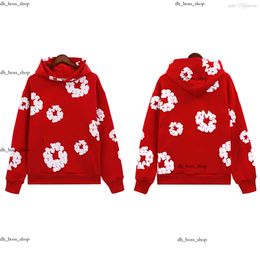 Denim Teers Hoodie Anime Flower Designer Herren Top Denim Jacke Sweatshirts Pullover Tränen -Sweatsuit Loose Hip Hop Jogger Tracksuit Sportwear Modetrend 937