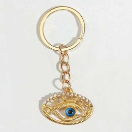 Keychains Lanyards Punk Enamel Keychain Hollow Eye Key Ring Eyeball Key Chains For Women Men Handbag Accessorie Car Keys DIY Handmade Jewellery Gifts