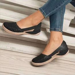 Casual Shoes Summer Hollow Out Breathable Women Sandalias Comfortable Soft Botton Walking Office Work Low Heel Zapatos Para Mujeres