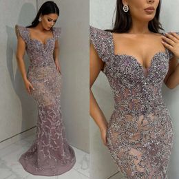 Mermaid elegante vestidos de noite lindos presas presas de baile presas de miçangas vestidos formais feitos para mulheres