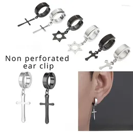 Backs Earrings Fashion Trends Earclips Without Hole Stainless Goth Style Non Perforated Ear Jewellery Punk Hip Hop Hoop Man Woman