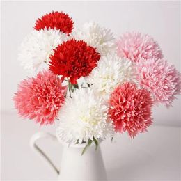 Decorative Flowers El Decor Simulation Carnations Real Touch Fake Cafe Decoration Artificial Carnation Branch High Quality Red Flower