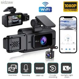 Mini Cameras 3-channel WiFi driving recorder car mounted driving recorder black box 1080P video recorder rear view camera car mounted DVR car accessories WX