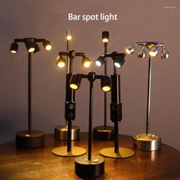 Table Lamps 360° Rotatable LED Spot Light Bar Cafe Showcase Bedroom Lamp 1/2/4 Head Night Warm White