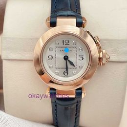 Crater Automatic Mechanical Unisex Watches New 27mm Womens Pasha Series Rose Gold Stone English Watch with Original Box