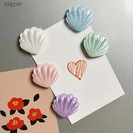 Fridge Magnets 5 pieces of shiny shell refrigerant magnetic resin material 3D shell creative refrigerant stickers decorative notes WX