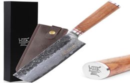 Sunlong 65Inch VG10 67 Layers Hammered Damascus Nakiri Knife Japanese Vegetable Chefs Knife straight Walnut Wood Handle78852918220230